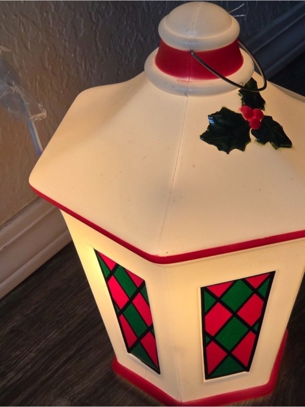 Mr.Christmas Vintage Retro Festive Red and Green Holiday Lantern - Home Accents